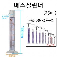 유리 메스실린더(눈금실린더)-25mL